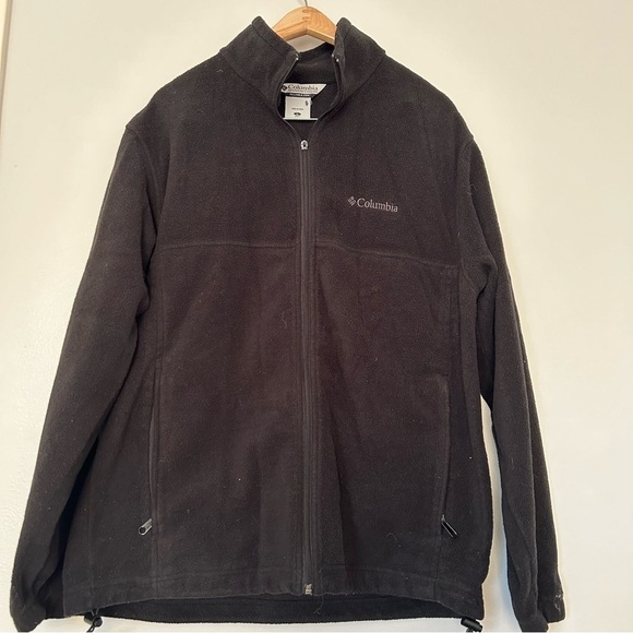Columbia men’s zip up fleece jacket  black L - Picture 1 of 8